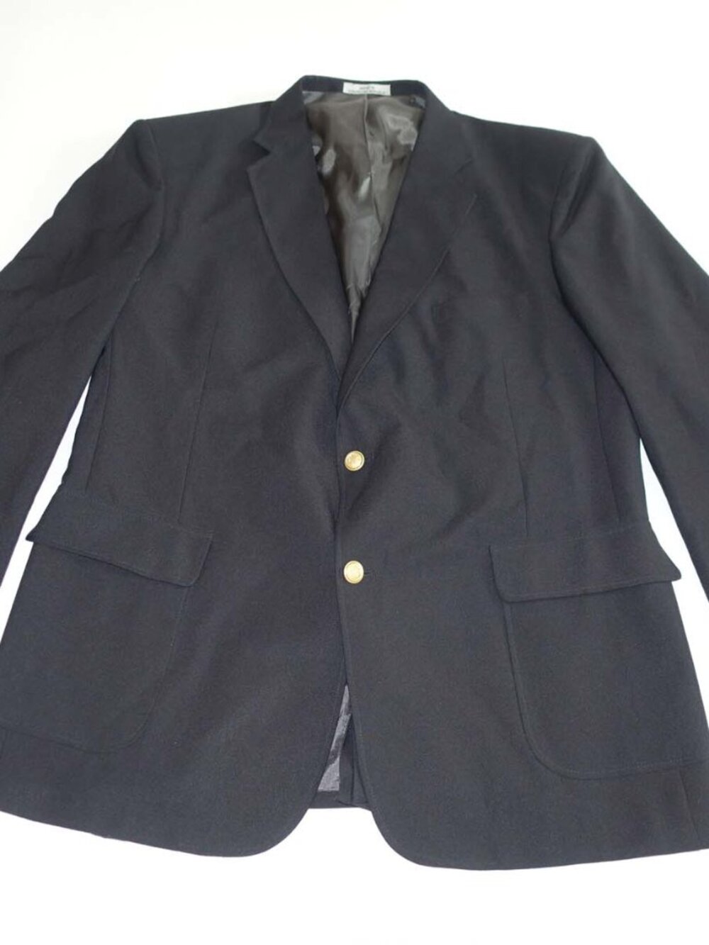 David Taylor Men's Blazer Size 46 Long Black 2 Button Sports Coat Jacket 46L